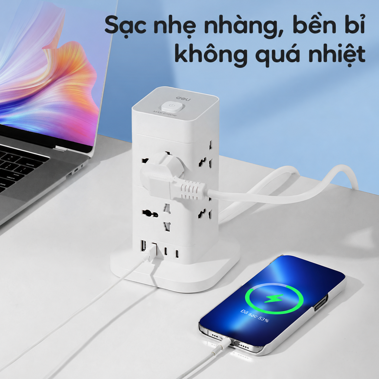 Ổ cắm điện lập phương_12 ổ+2A2C+4m C