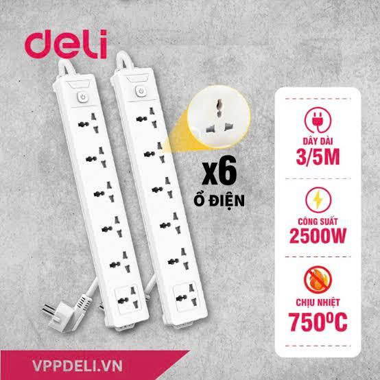 Ổ điện đa năng_6 ổ cắm_3m_Trắng C