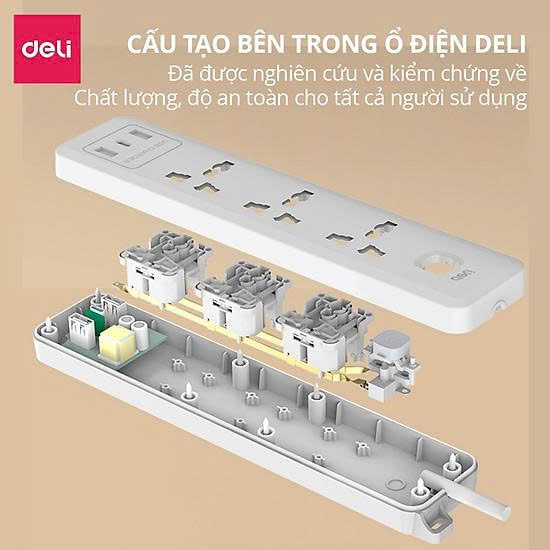Ổ điện đa năng_6 ổ_5m_Trắng C