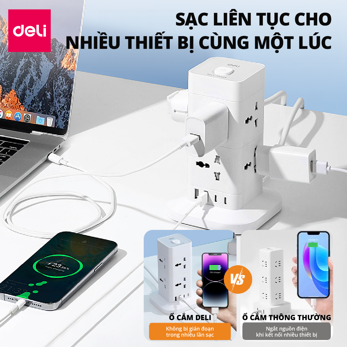 Ổ điện_8 ổ cắm_2m_Màu trắng E