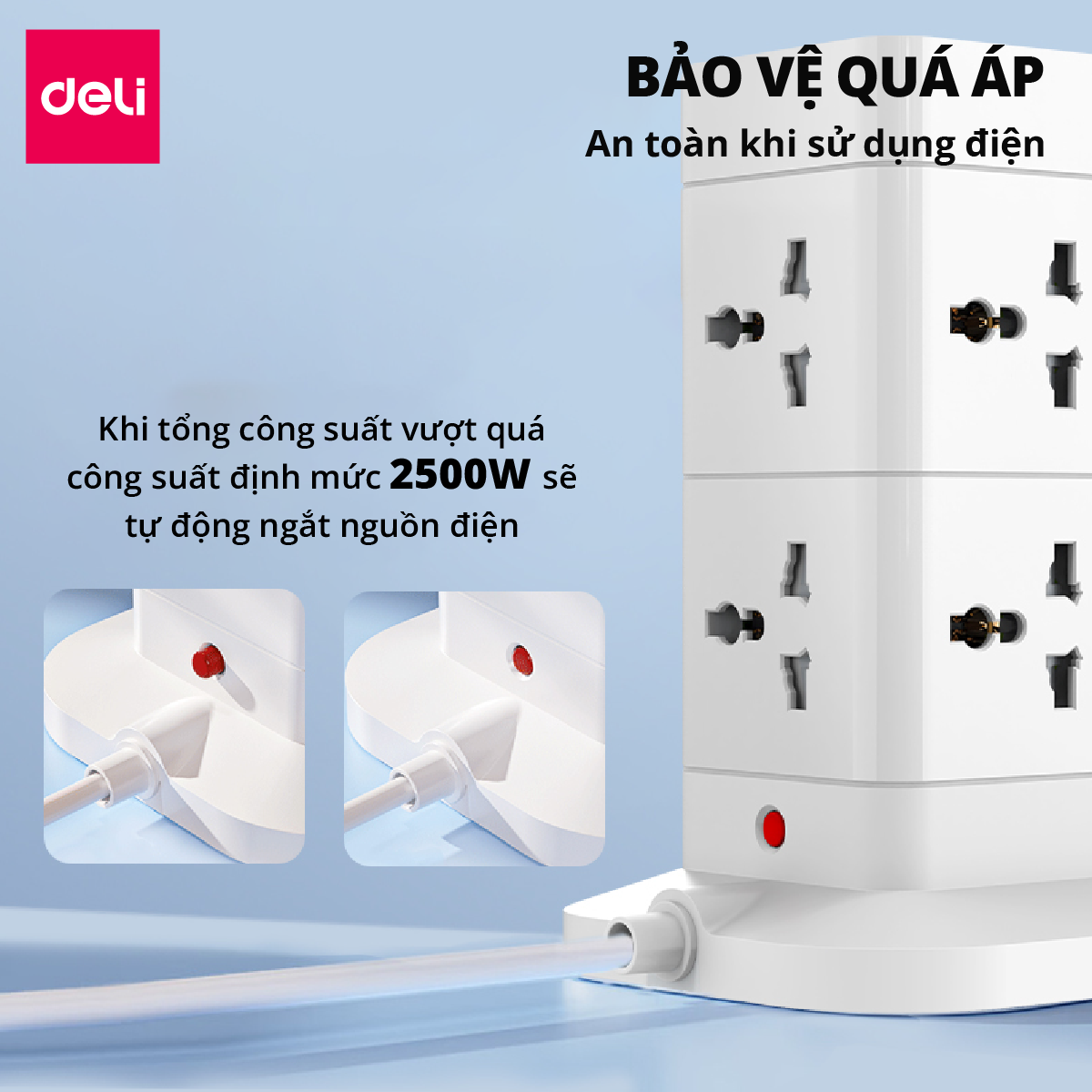 Ổ điện_8 ổ cắm_2m_Màu trắng E