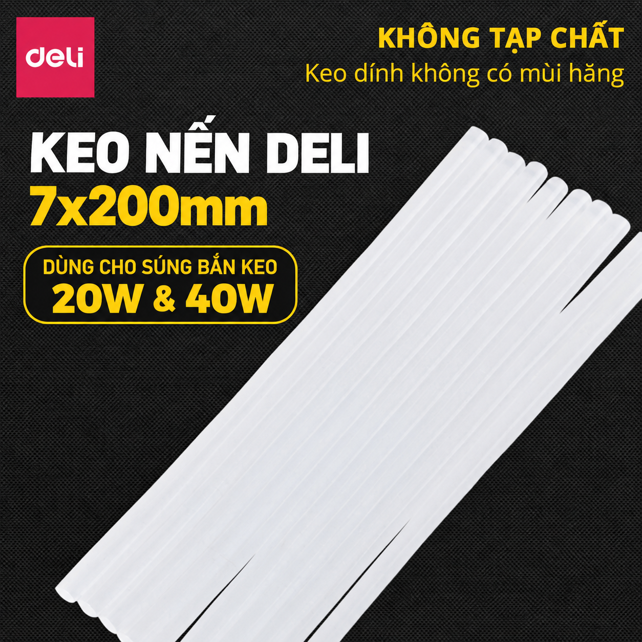 Set 20 keo nến 7x200mm cho súng bắn keo 20w, 40w