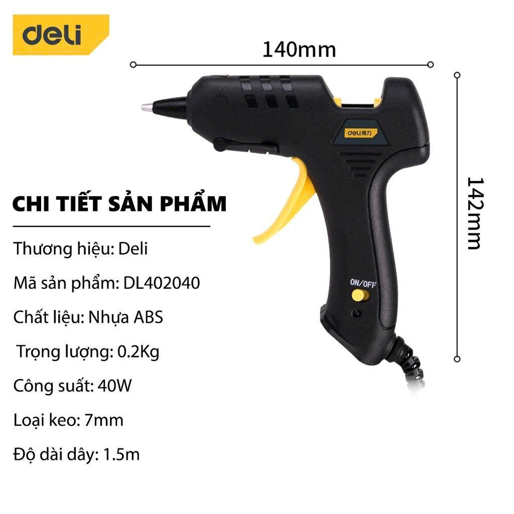 Súng bắn keo 40W màu đen