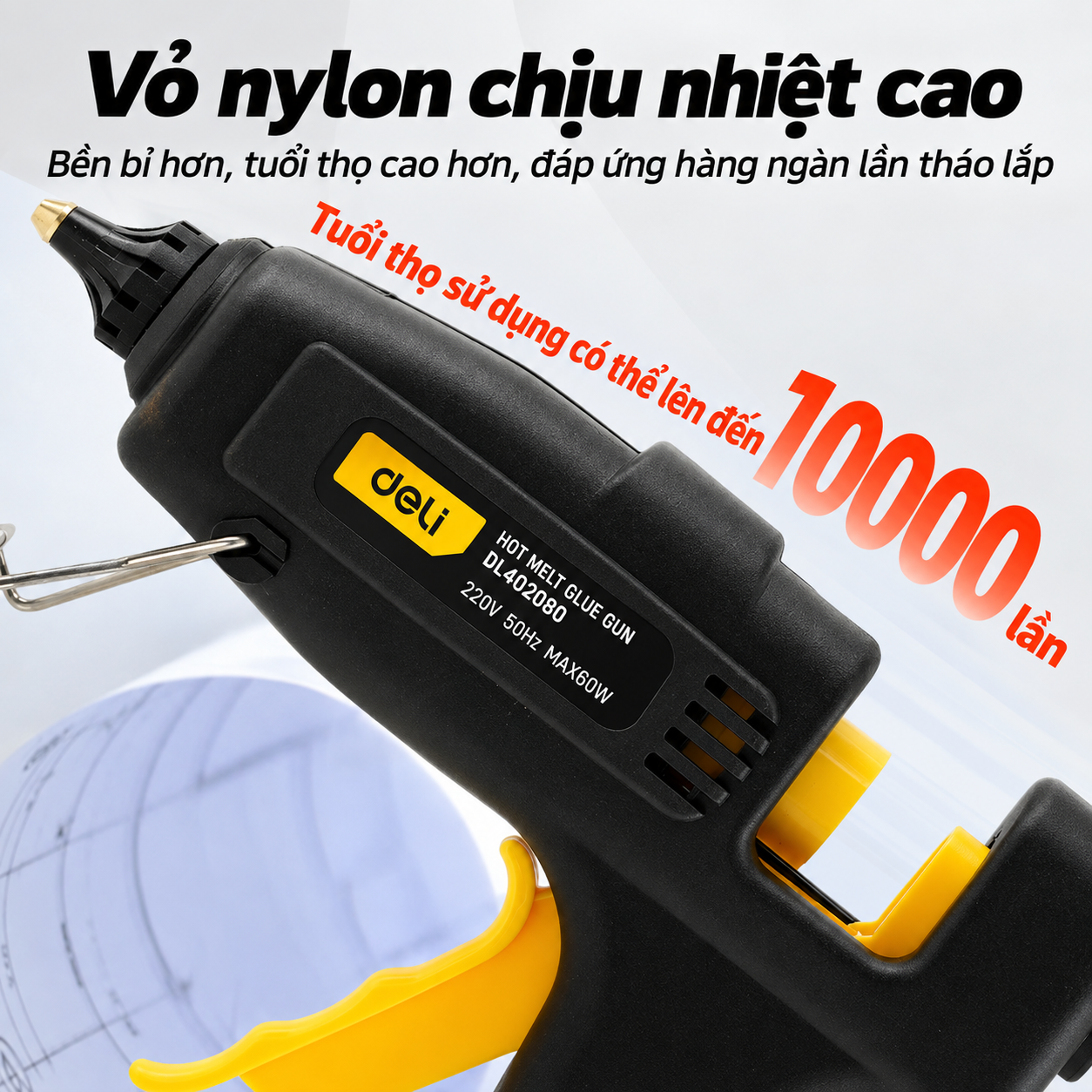 Súng bắn keo 80W đen