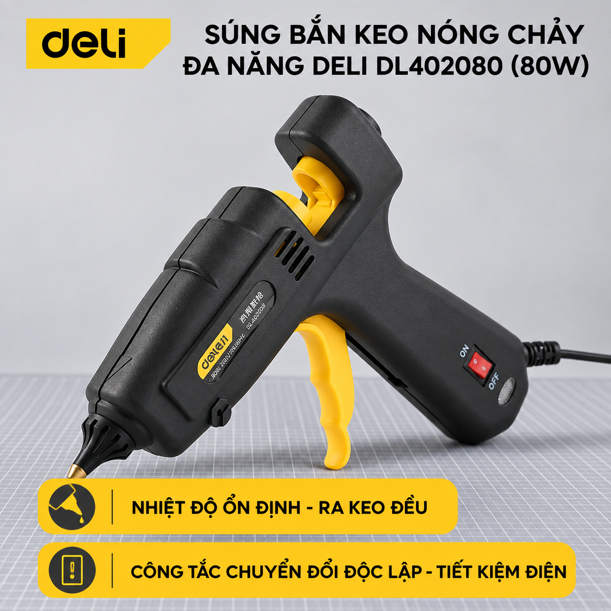 Súng bắn keo 80W đen