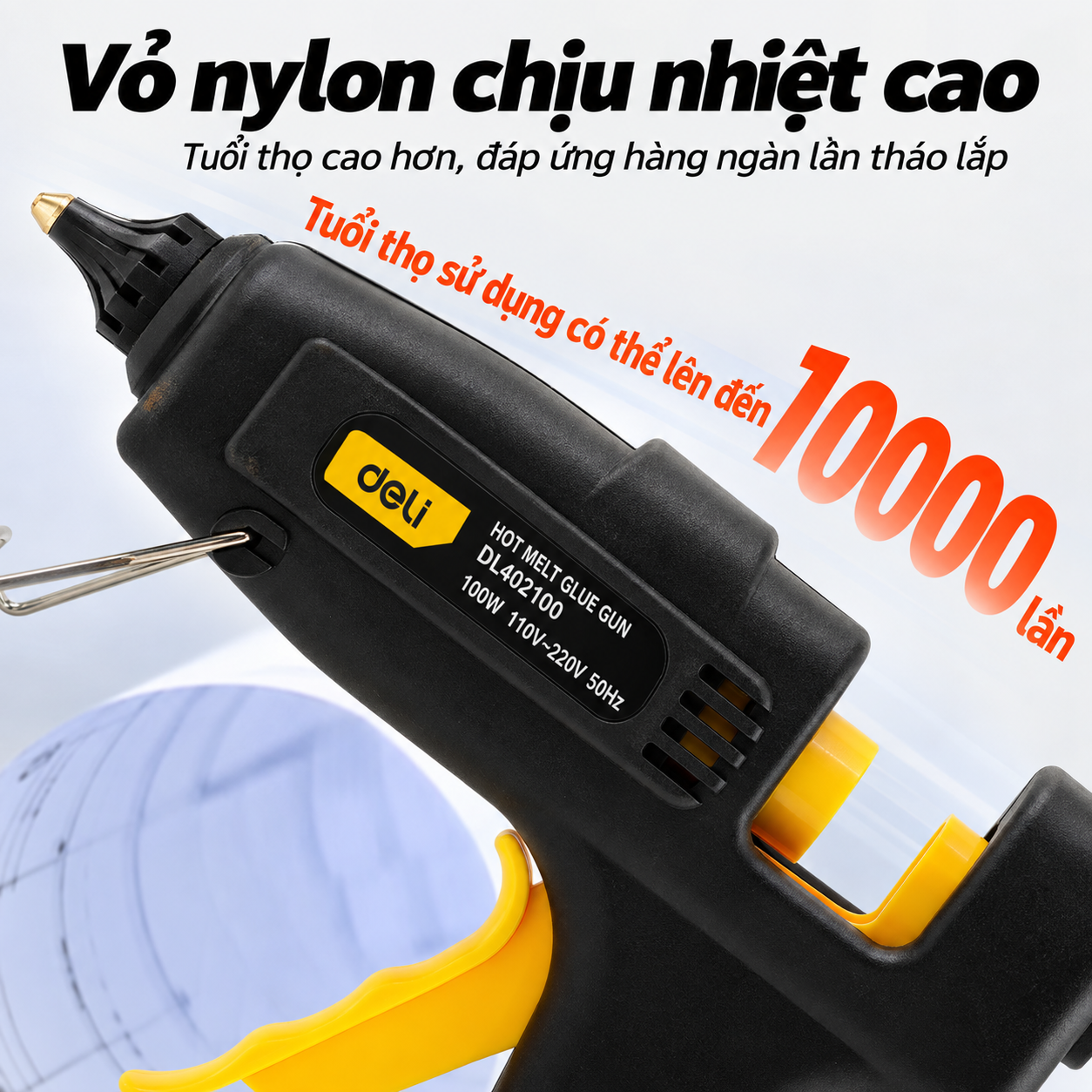Súng bắn keo nến 100W - Đen