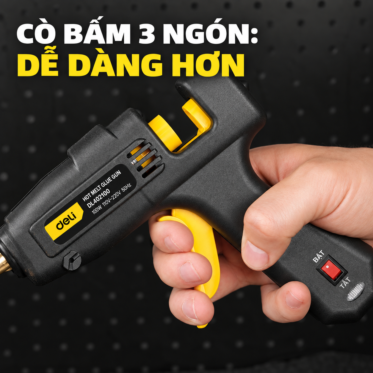 Súng bắn keo nến 100W - Đen