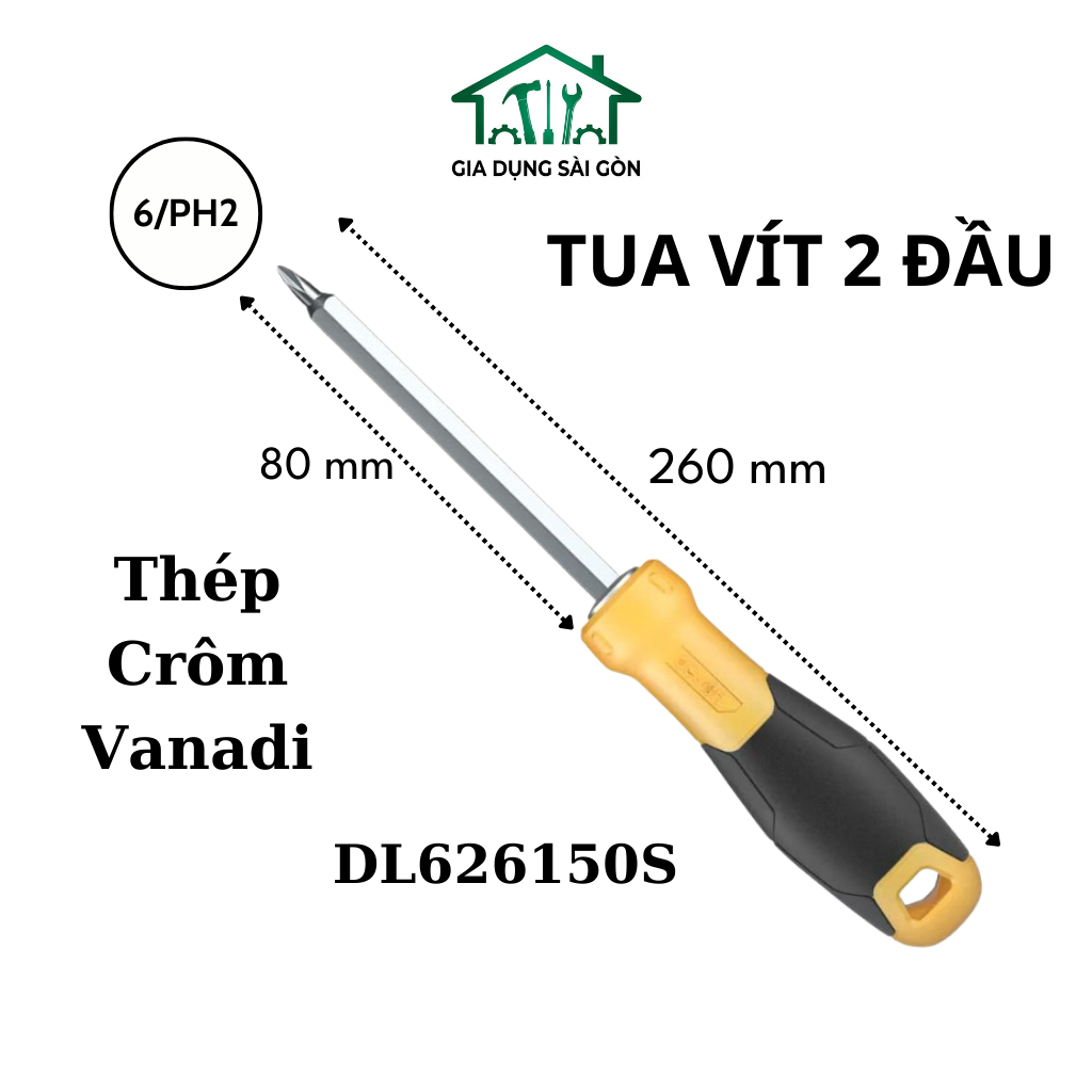 Tô vit 2 đầu 6/PH2x150mm