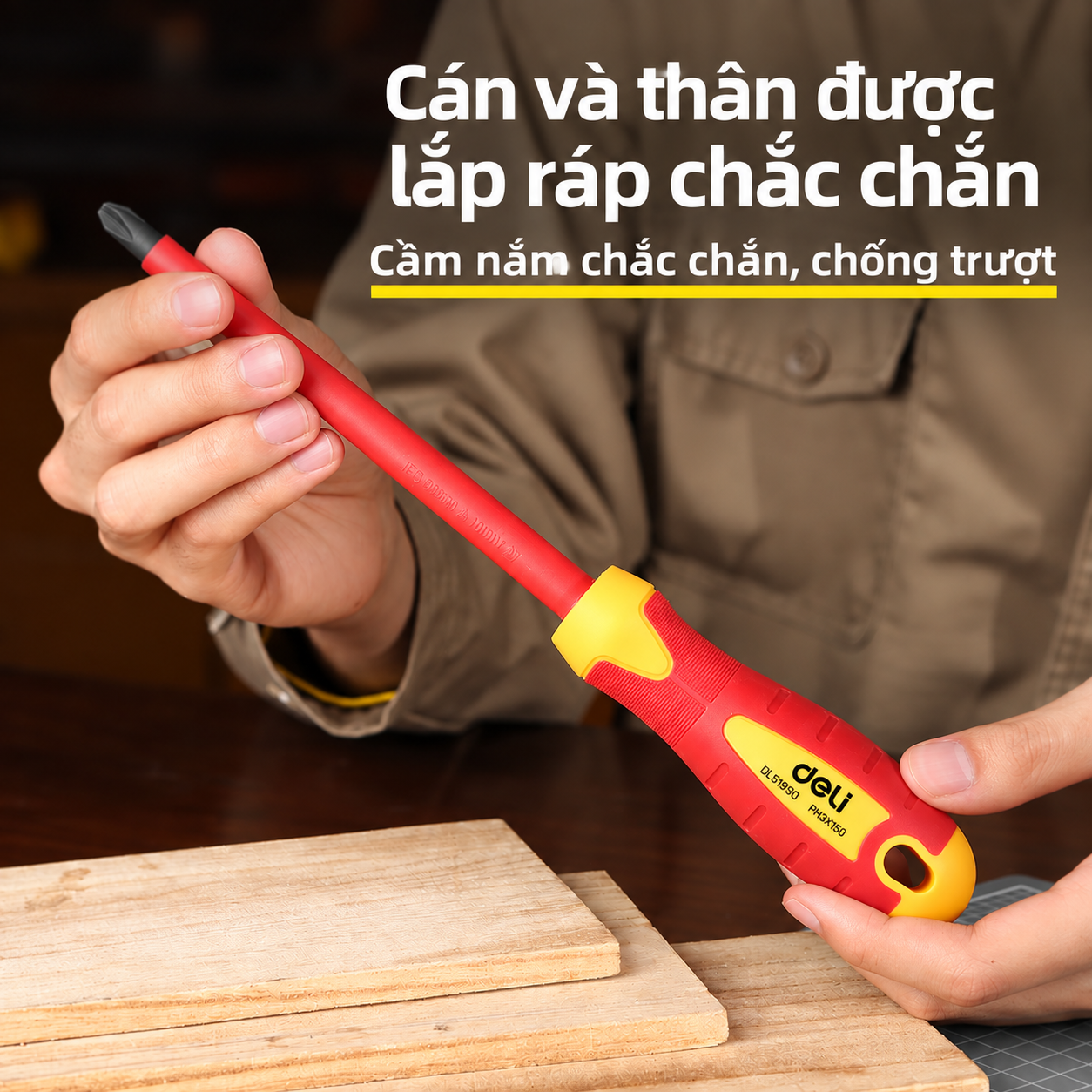 Tua vít cách điện 4 cạnh PH3x150mm