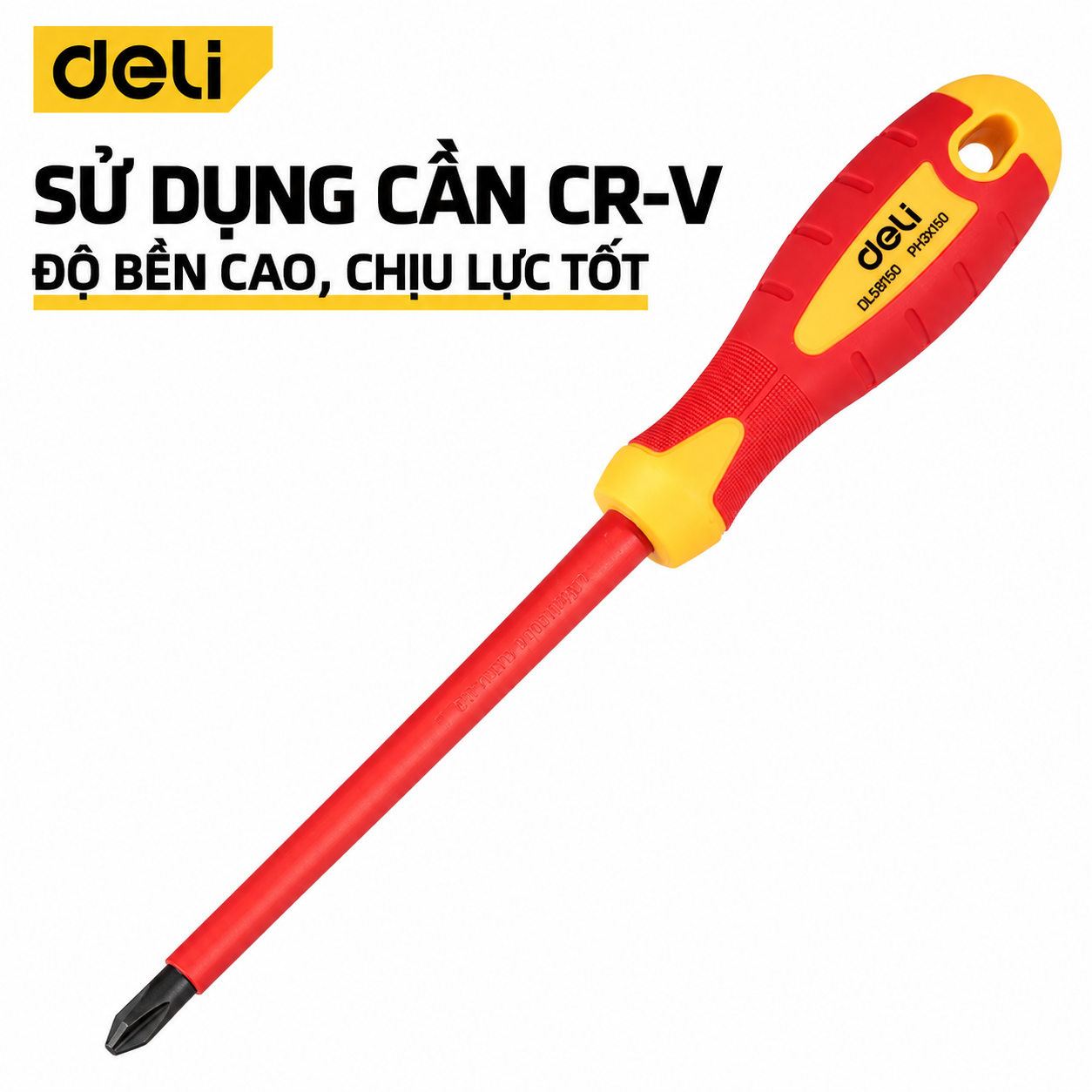 Tua vít cách điện 4 cạnh PH3x150mm