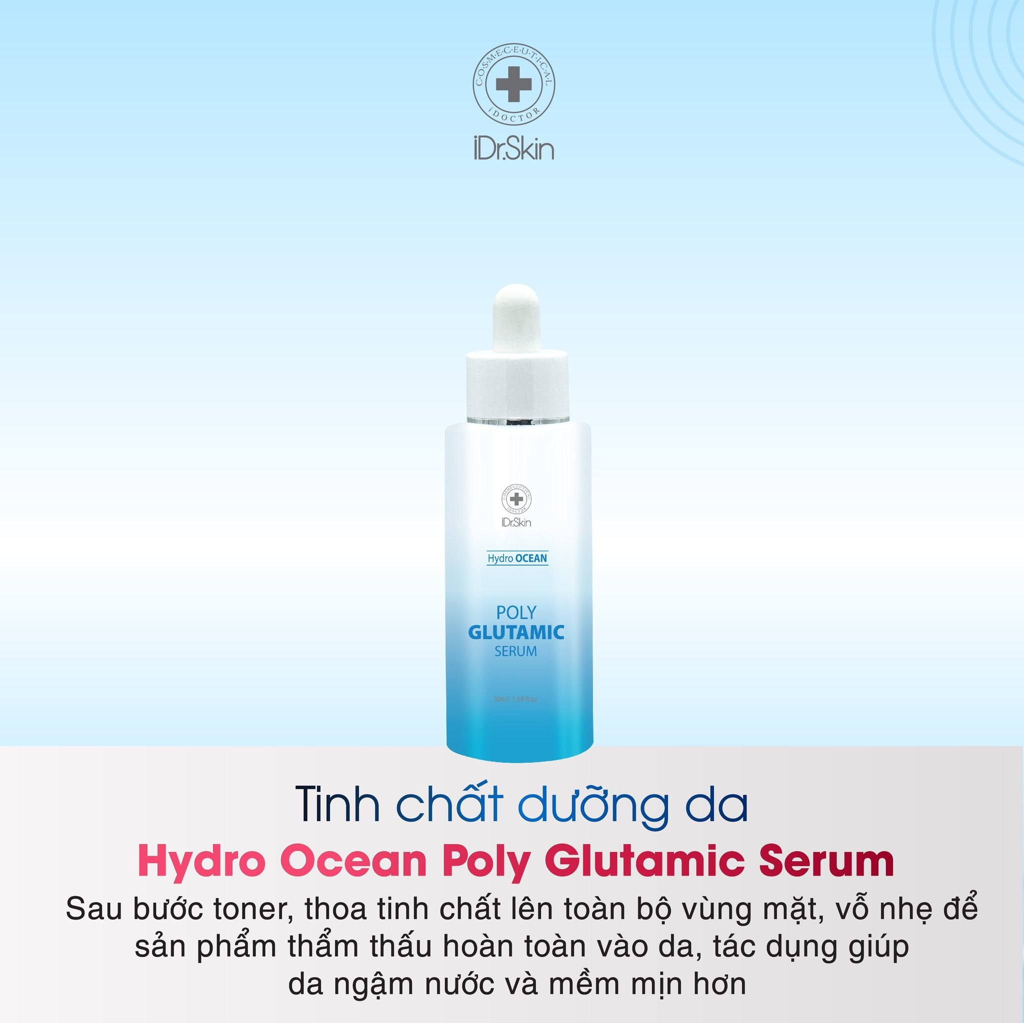 Serum cấp và khoá ẩm chuyên sâu Poly Glutamic Serum Idrskin