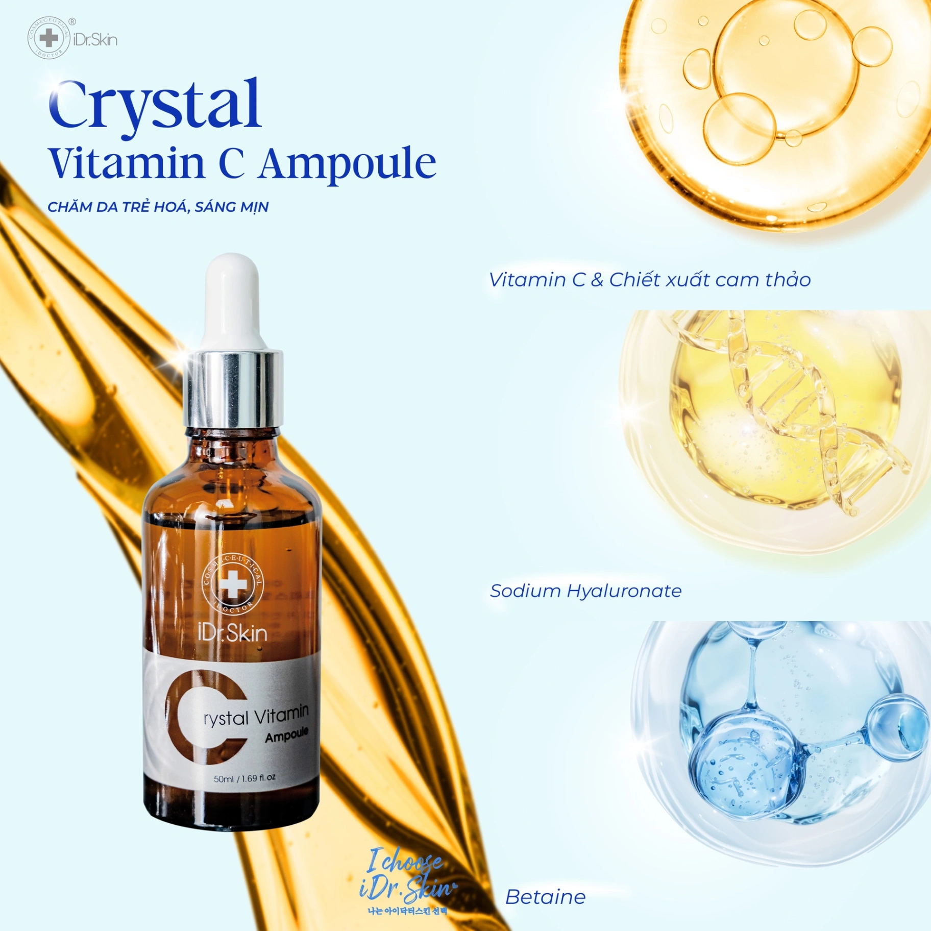 Tinh chất serum cho làn da trắng sáng Crystal Vitamin C Ampoule Idrskin