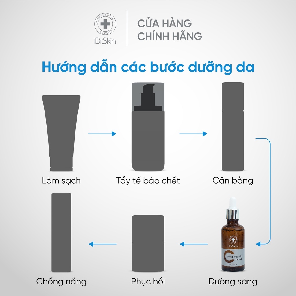 Tinh chất serum cho làn da trắng sáng Crystal Vitamin C Ampoule Idrskin