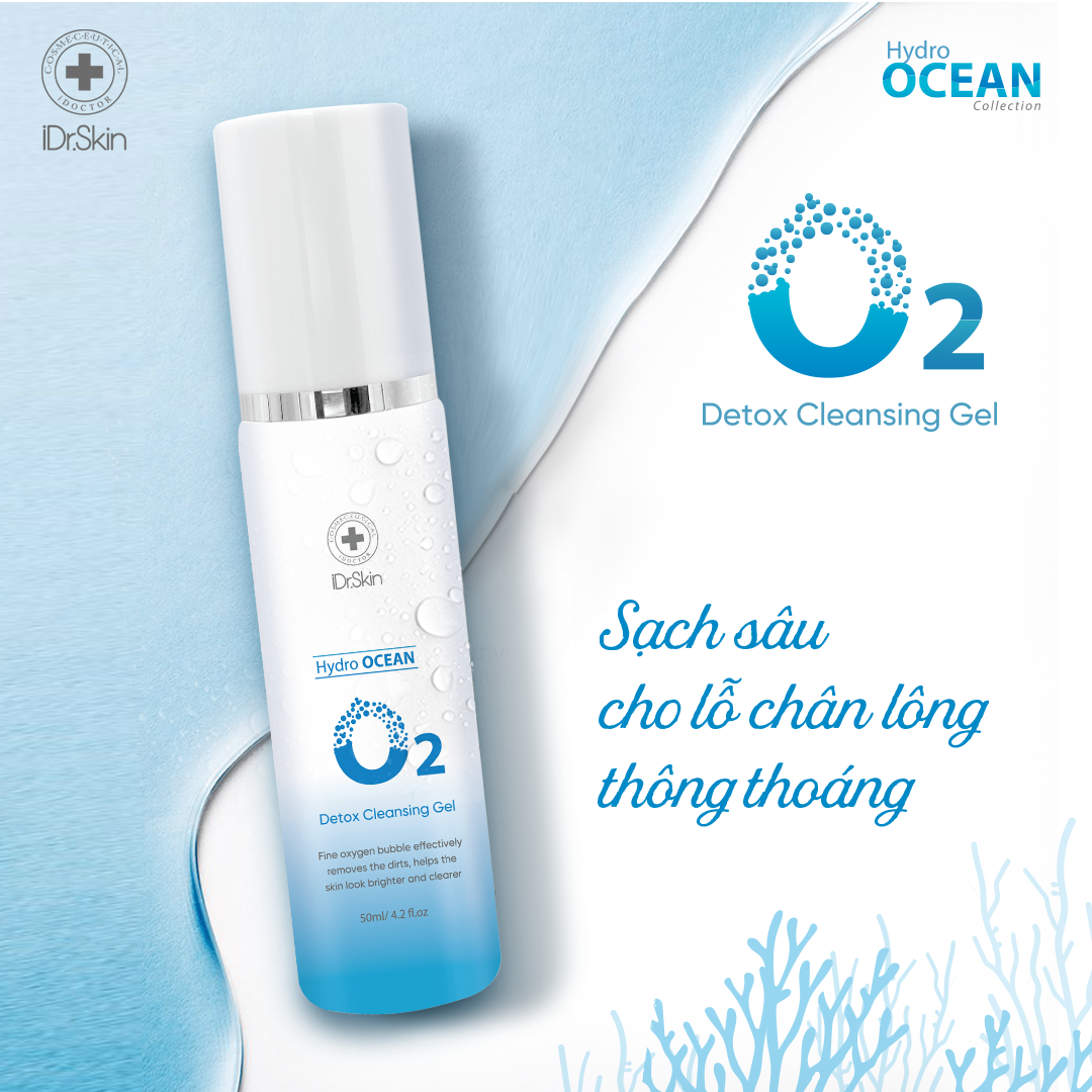 Sữa rửa mặt làm sạch sâu không lo mất ẩm O2 Detox Cleansing Gel Idrskin