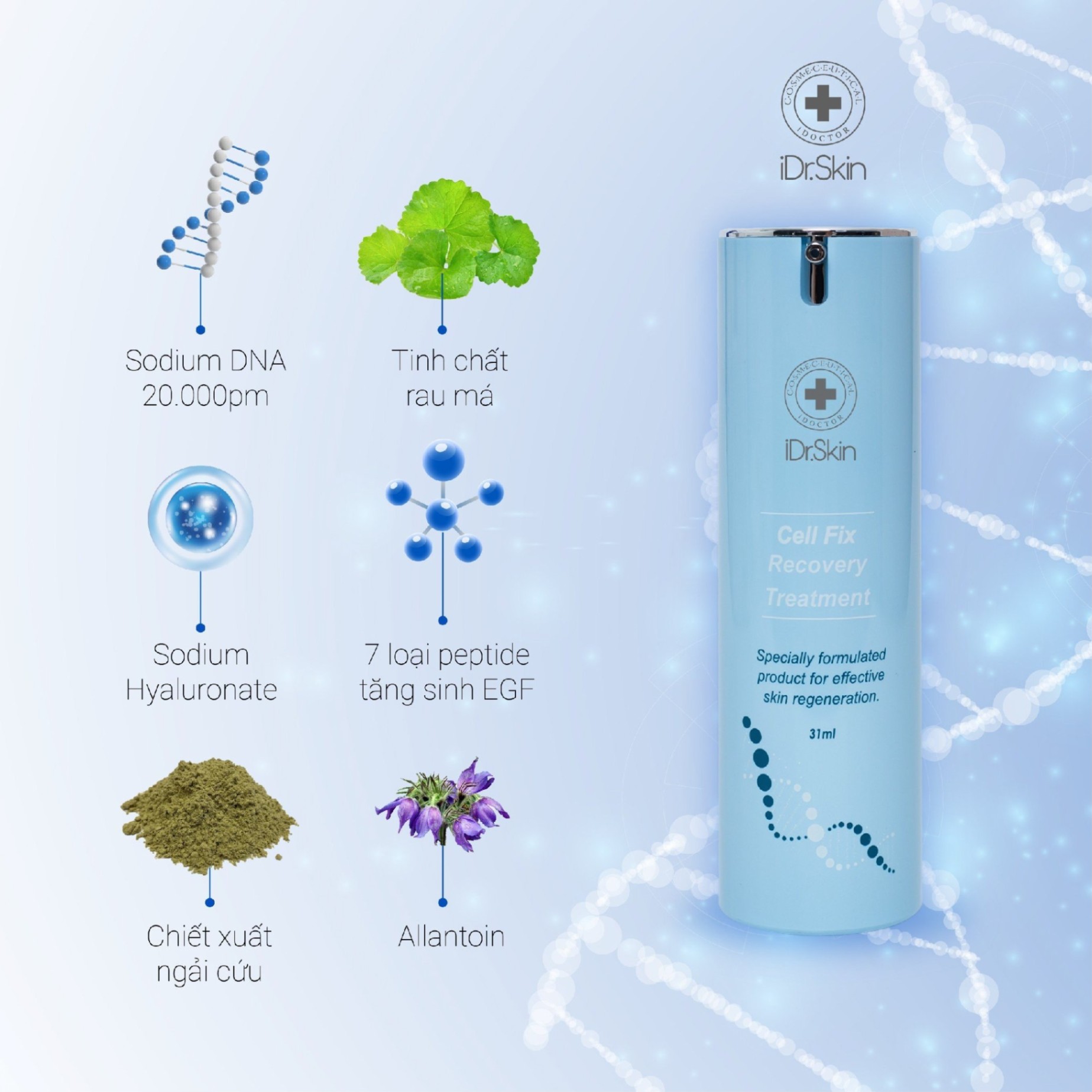 Kem tái tạo và phục hồi da Cell Fix Recovery Treatment Idrskin