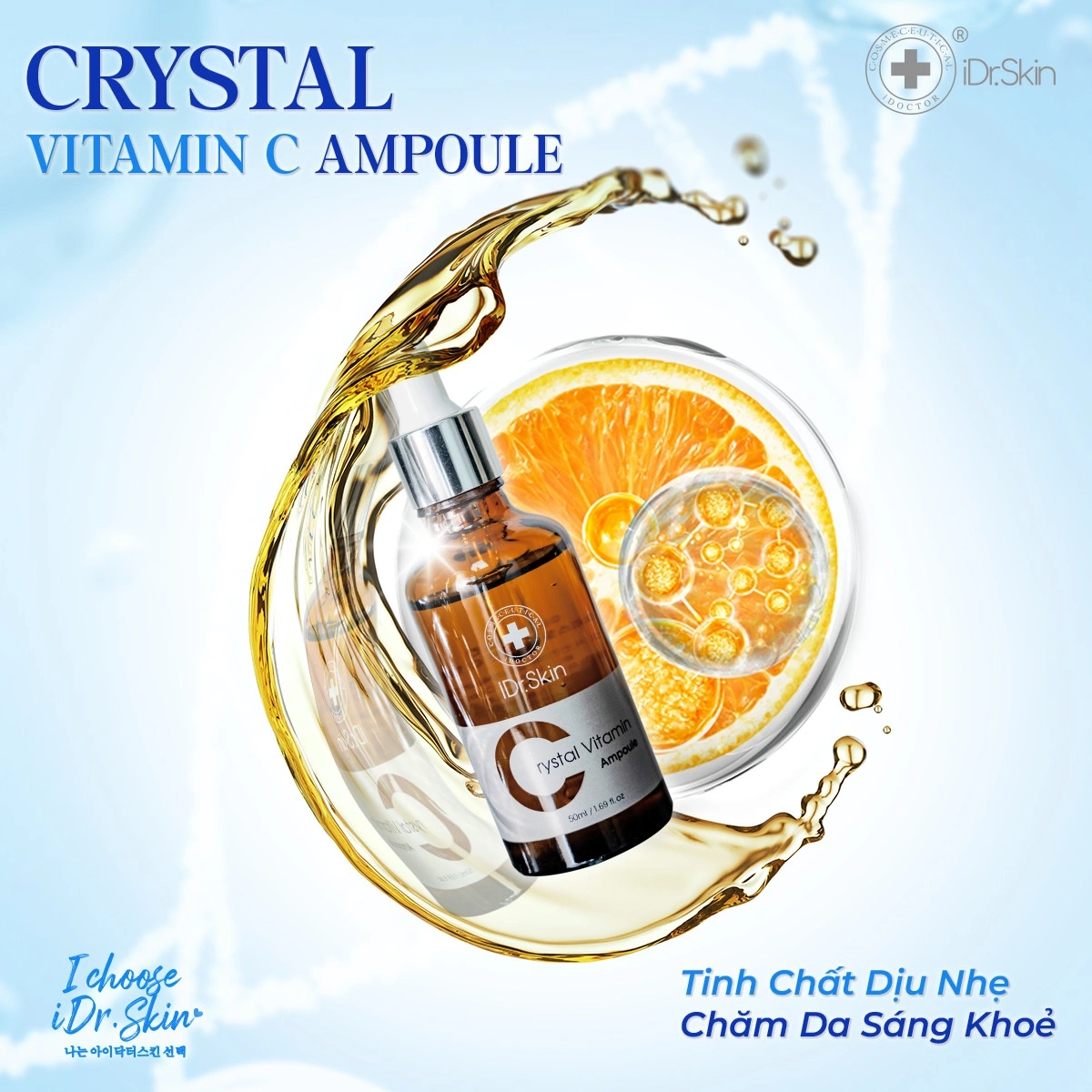 Tinh chất serum cho làn da trắng sáng Crystal Vitamin C Ampoule Idrskin