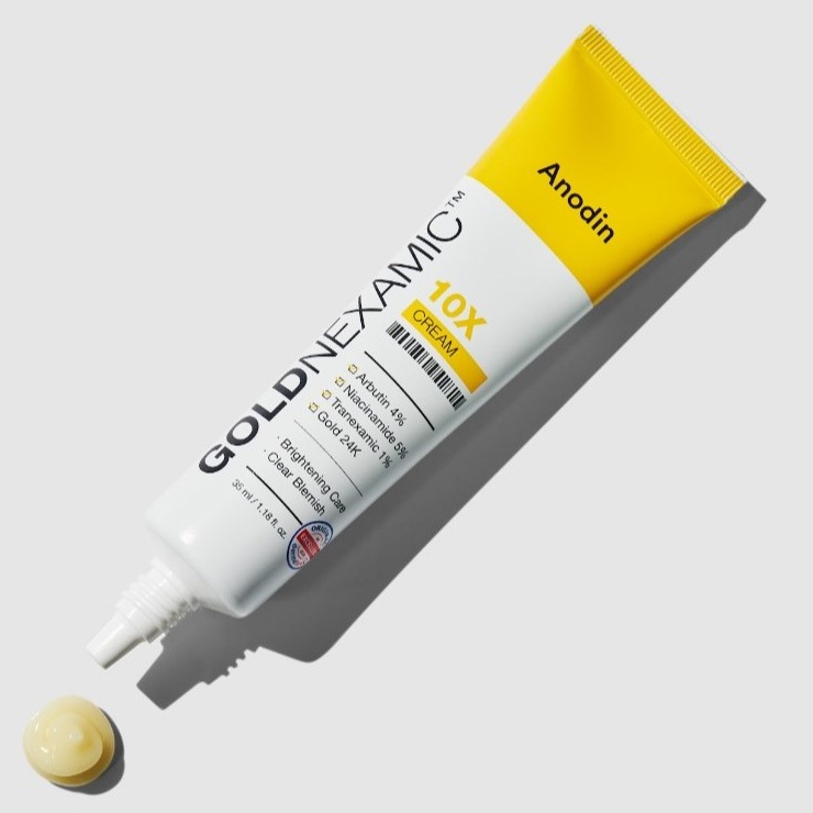 Kem dưỡng trắng mờ thâm nám đa tầng Anodin GOLDNEXAMIC 10X Cream 35ml