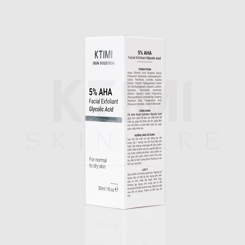 Serum tẩy tế bào chết KTIMI AHA 5% Facial Exfoliant Glycolic Acid