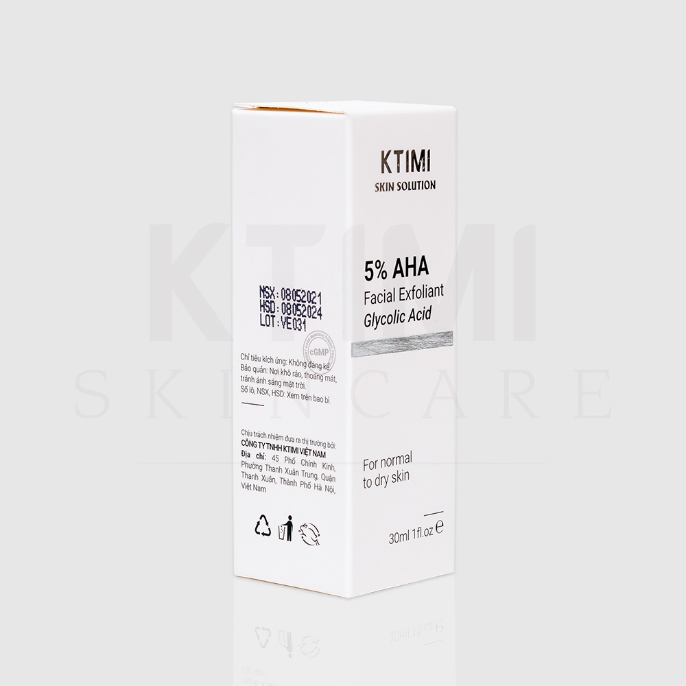 Serum tẩy tế bào chết KTIMI AHA 5% Facial Exfoliant Glycolic Acid