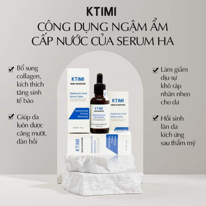 Serum cấp ẩm căng mịn da HYALURONIC ACID SERUM EXTRA KTIMI