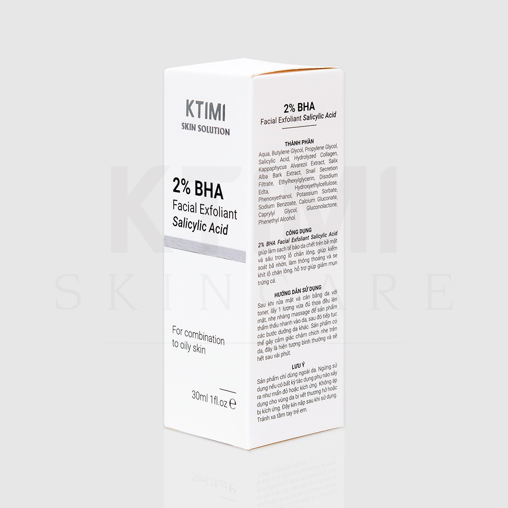 Serum tẩy tế bào chết KTIMI BHA 2% Facial Exfoliant Salicylic Acid