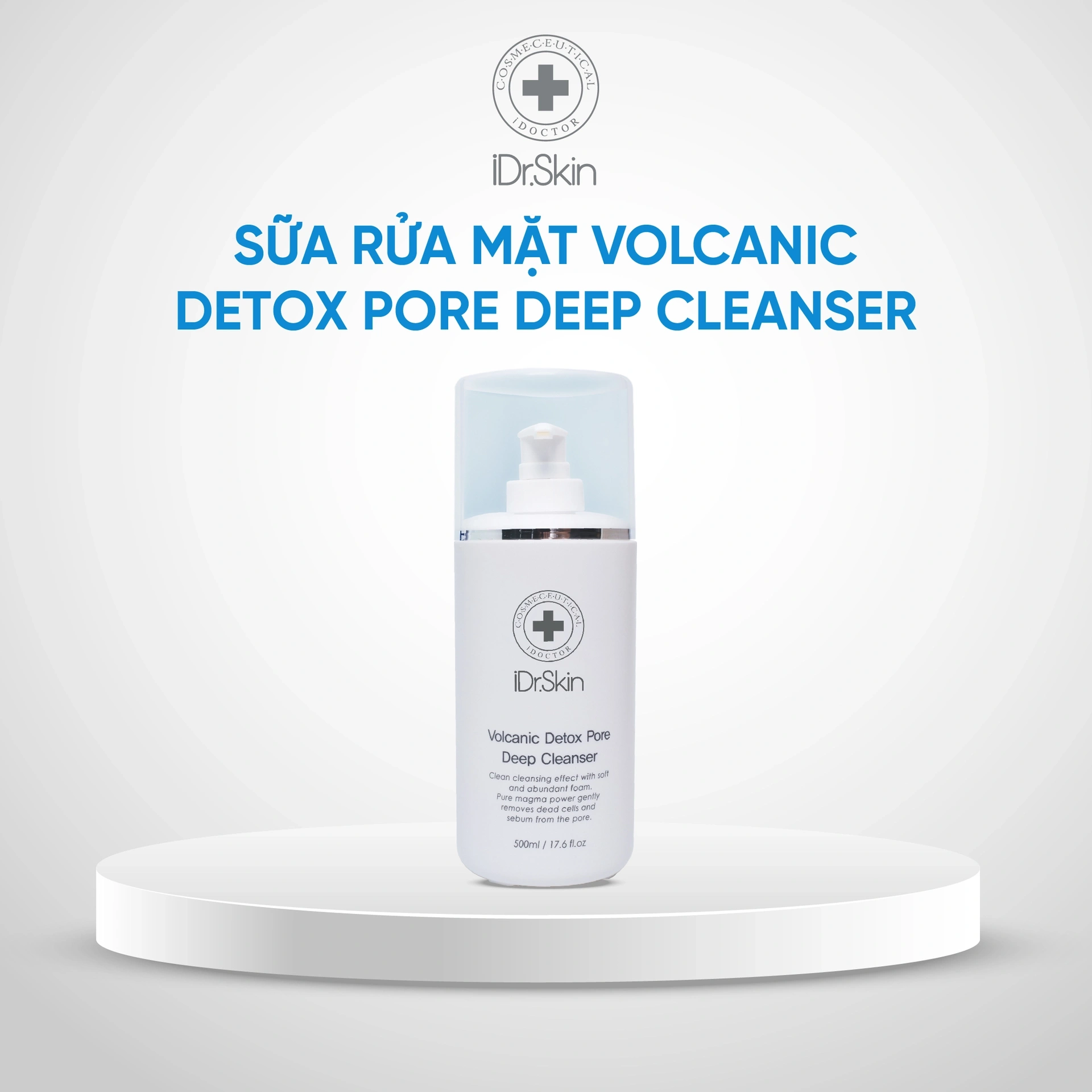 Sữa rửa mặt phù hợp cho da thường, da dầu, da khô Volcanic Detox Pore Deep Cleanser Idrskin