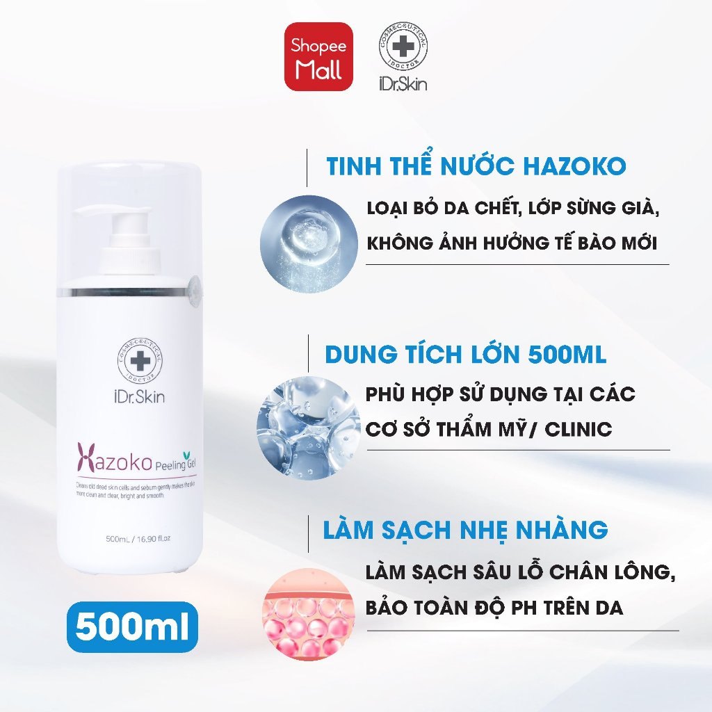 Gel tẩy tế bào chết từ tinh thể nước Hazoko Peeling Gel Idrskin