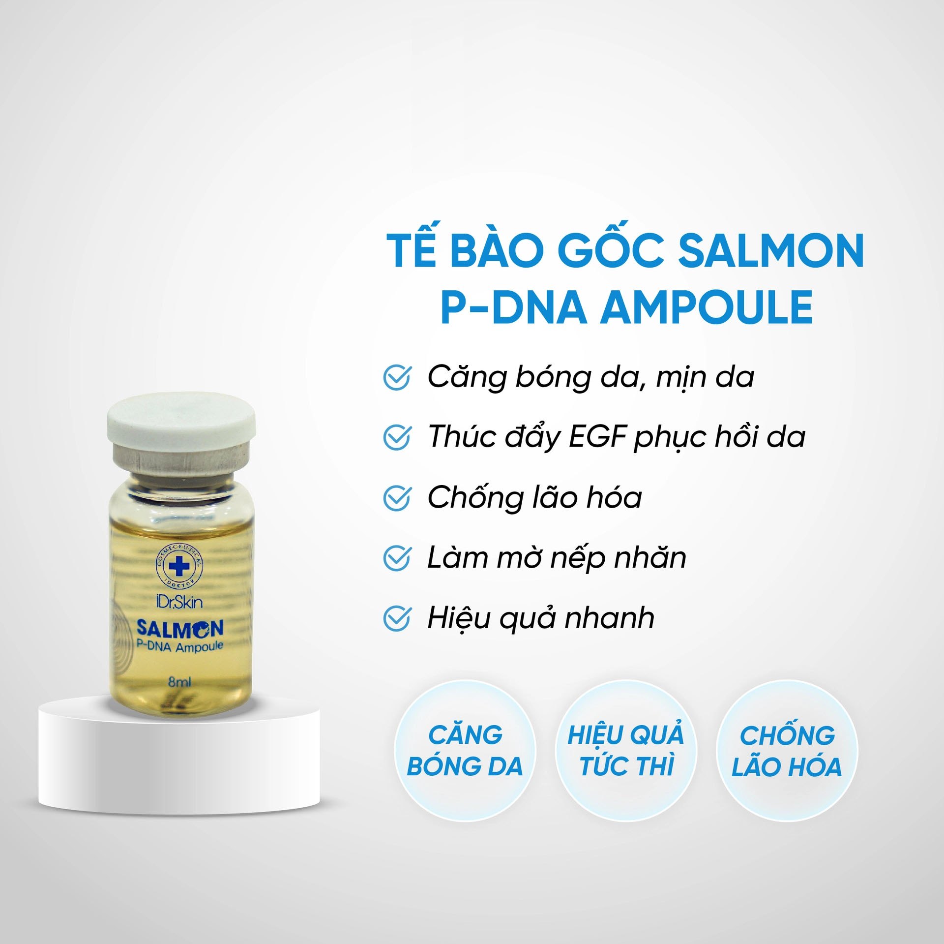 Tế bào gốc cho làn da trẻ hoá căng bóng Salmon P-DNA Ampoule Idrskin