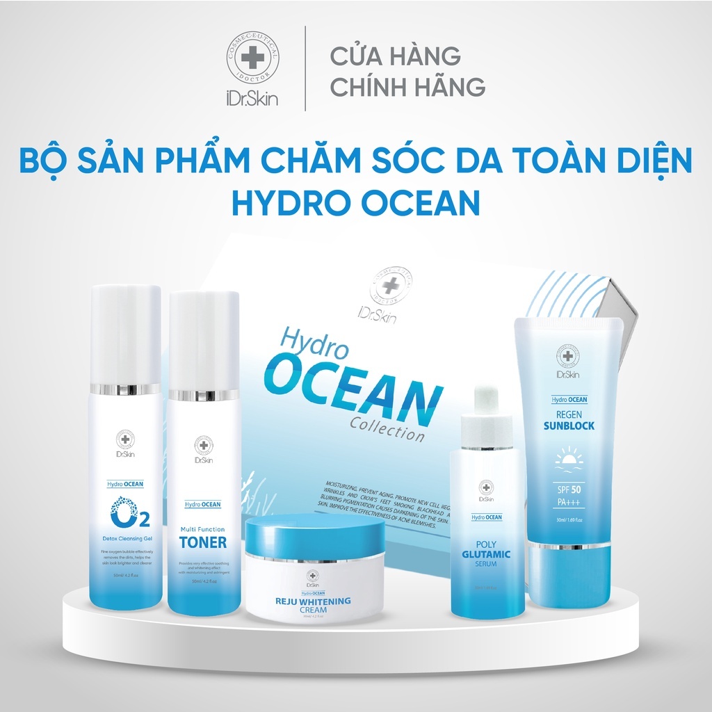 Bộ sản phẩm chăm sóc da toàn diện Hydro Ocean Collection Idrskin