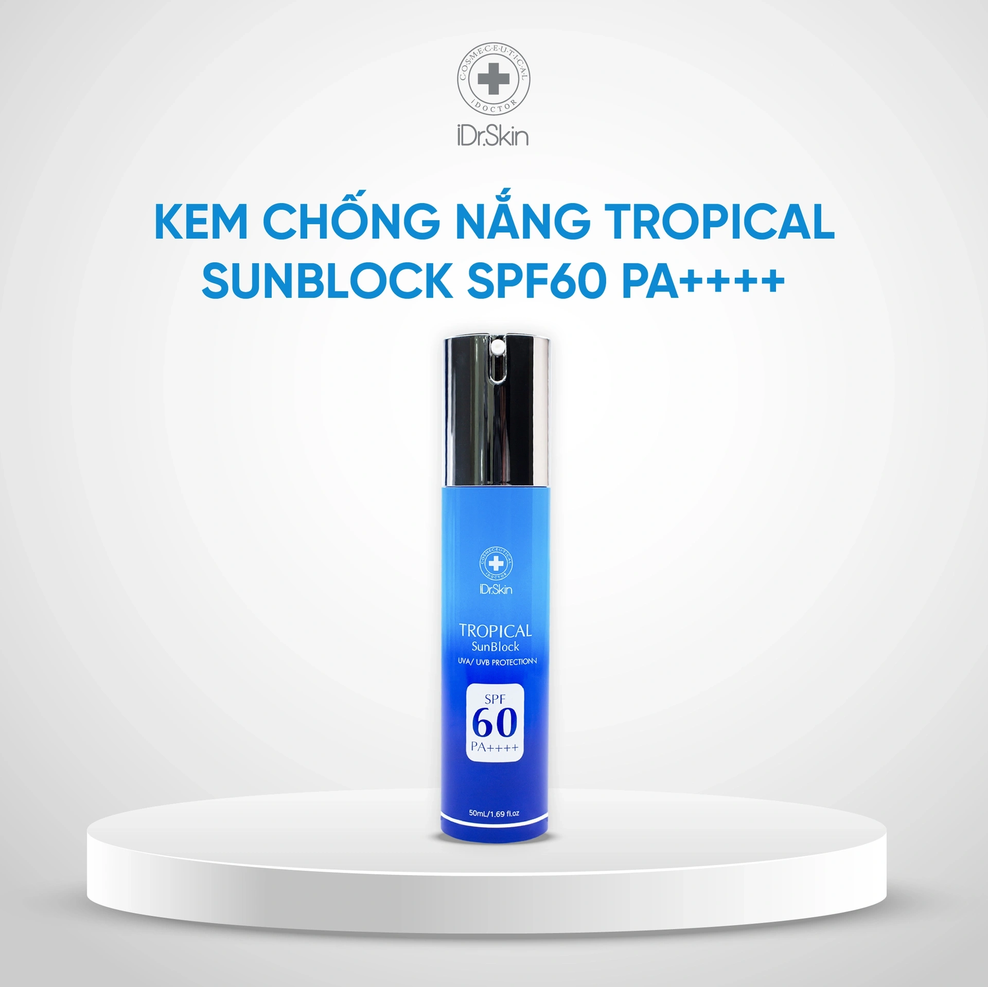 Kem chống nắng phổ rộng SPF 60 & PA +++ Tropical Sunblock Idrskin