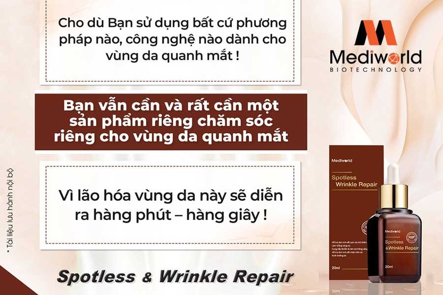 Serum mờ thâm, giảm nếp nhăn, giảm bọng mắt SPOTLESS & WRINKLE REPAIR Mediworld