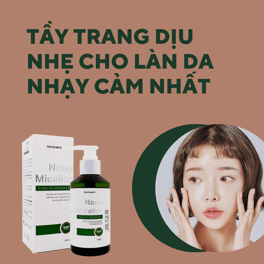 Nước tẩy trang làm sạch và duy trì độ ẩm làn da NANO MICELLAR MAKE UP REMOVER Mediworld