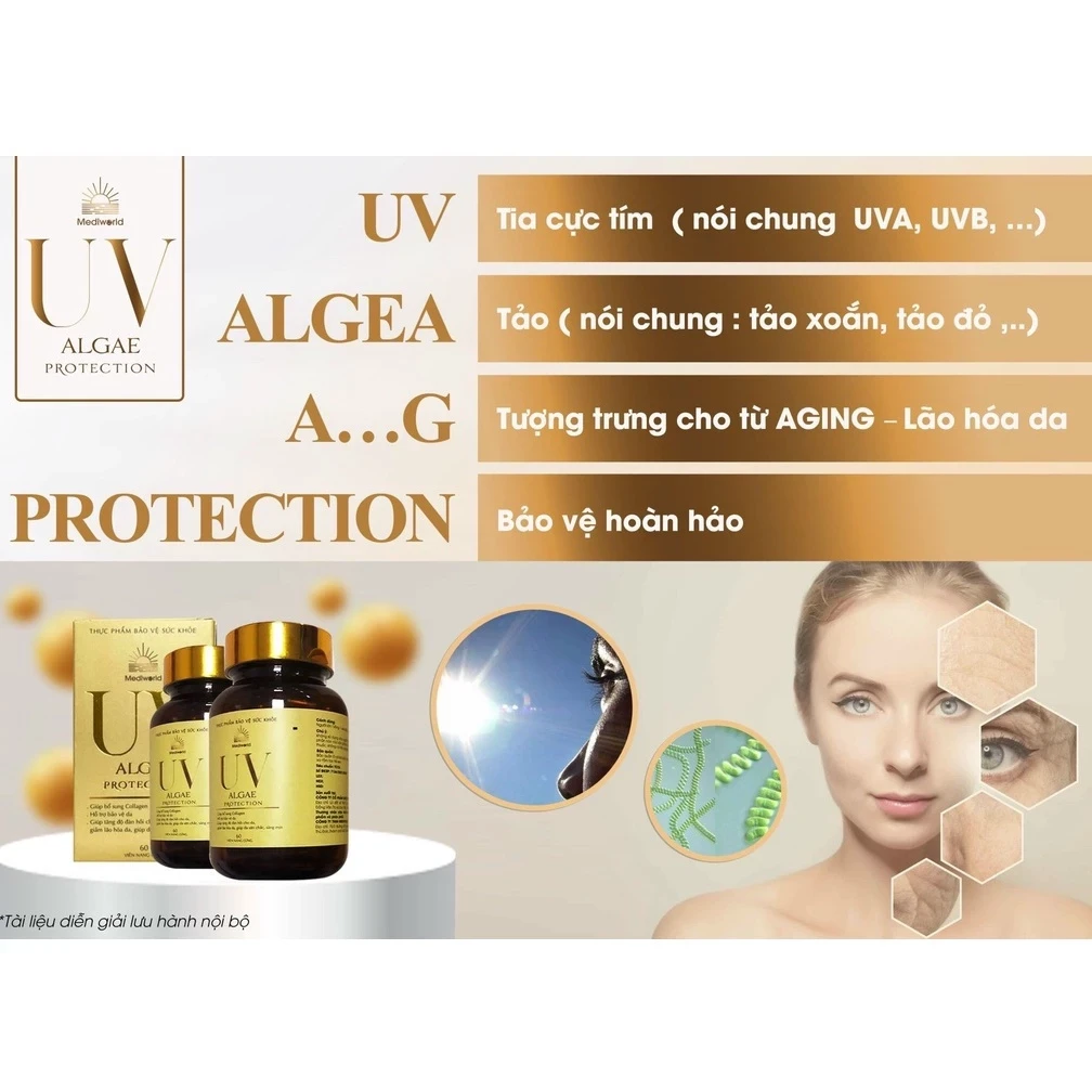 Viên uống bảo vệ da bổ sung collagen UV ALGAE PROTECTION Mediworld