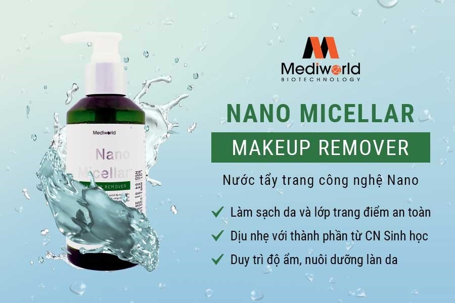 Nước tẩy trang làm sạch và duy trì độ ẩm làn da NANO MICELLAR MAKE UP REMOVER Mediworld