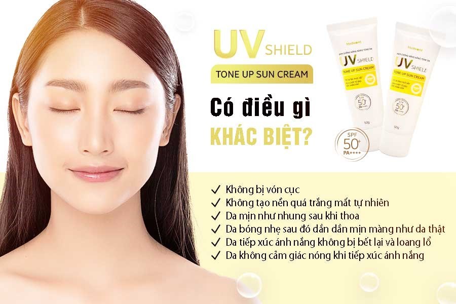 Kem chống nắng Make Up UV SHIELD TONE UP SUN CREAM Mediworld