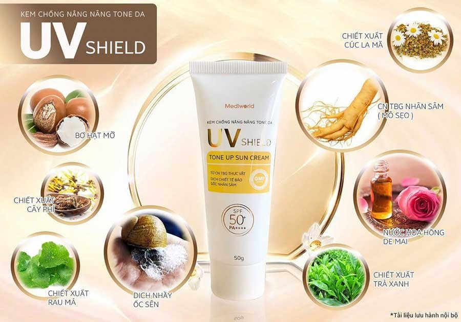 Kem chống nắng Make Up UV SHIELD TONE UP SUN CREAM Mediworld