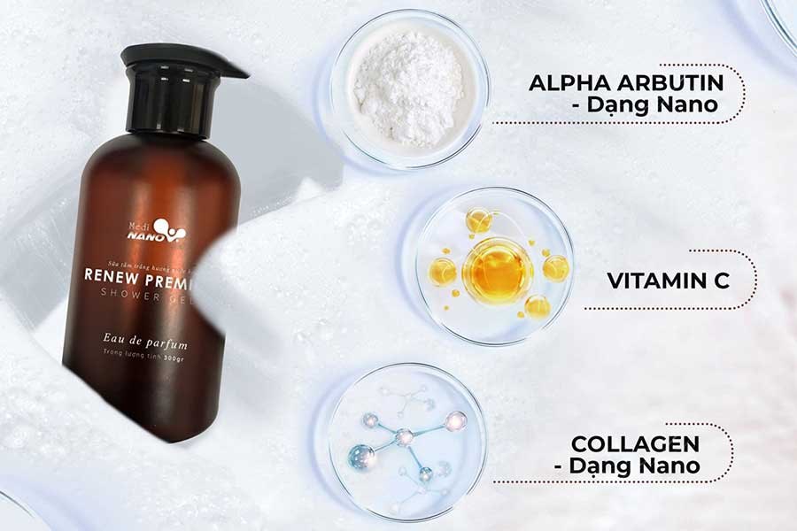 Gel tắm cao cấp dưỡng ẩm, mịn da, trắng sáng da Renew Premium Shower Gel Mediworld