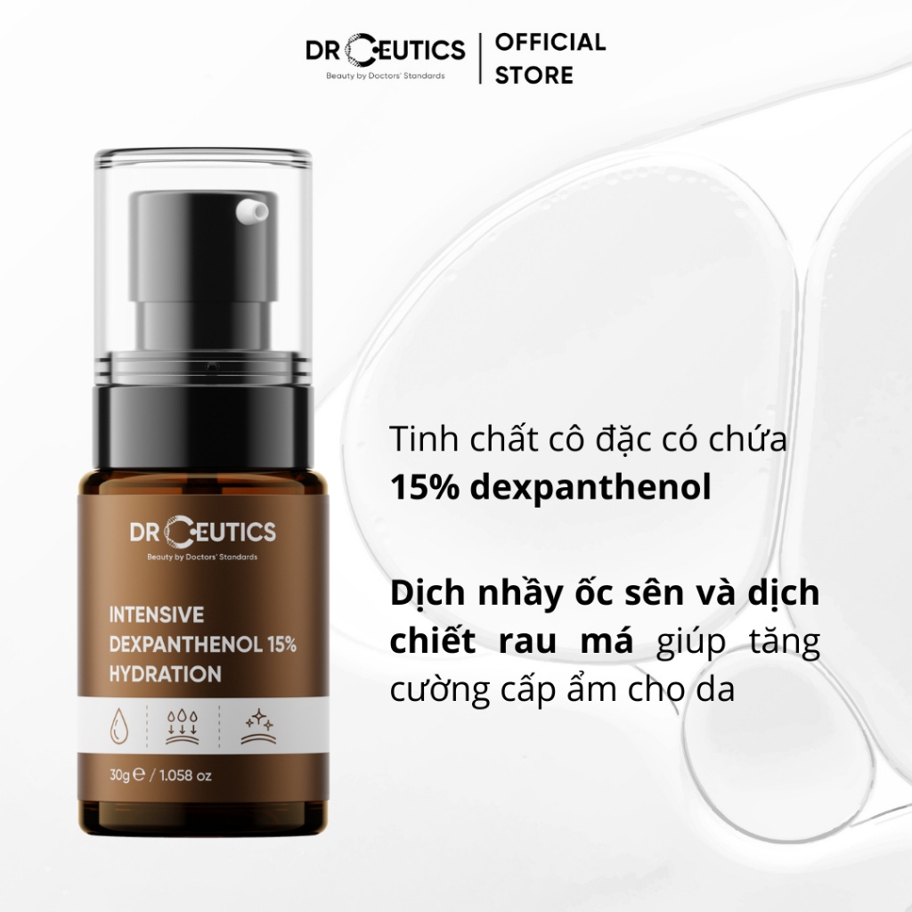 Serum cấp ẩm và phục hồi da DrCeutics Vitamin B5 15% Intensive Dexpanthenol 15% Hydration 30g