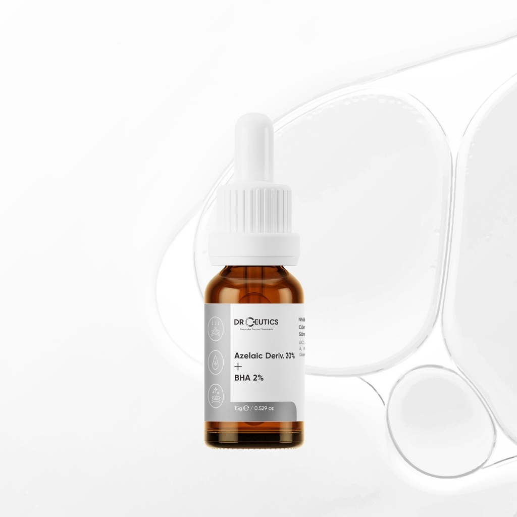 Serum giảm mụn mờ thâm DrCeutics Azelaic Deriv 20% + BHA 2% 15g