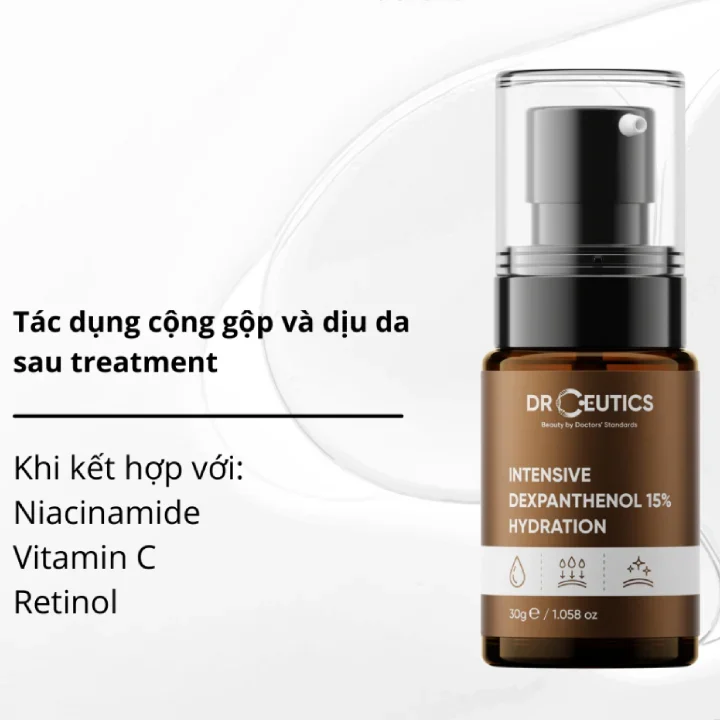 Serum cấp ẩm và phục hồi da DrCeutics Vitamin B5 15% Intensive Dexpanthenol 15% Hydration 30g