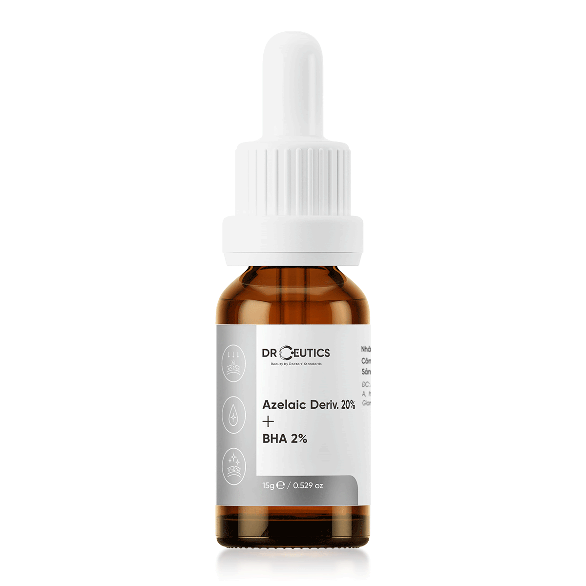 Serum giảm mụn mờ thâm DrCeutics Azelaic Deriv 20% + BHA 2% 15g