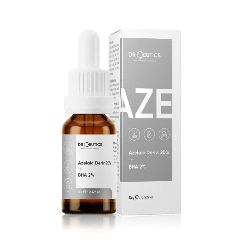 Serum giảm mụn mờ thâm DrCeutics Azelaic Deriv 20% + BHA 2% 15g