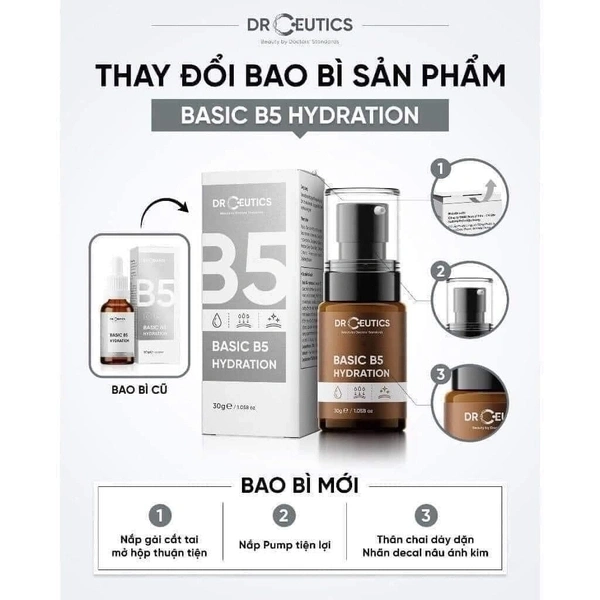 Serum cấp ẩm nuôi dưỡng da Drceutics Basic HA Hydration 30g