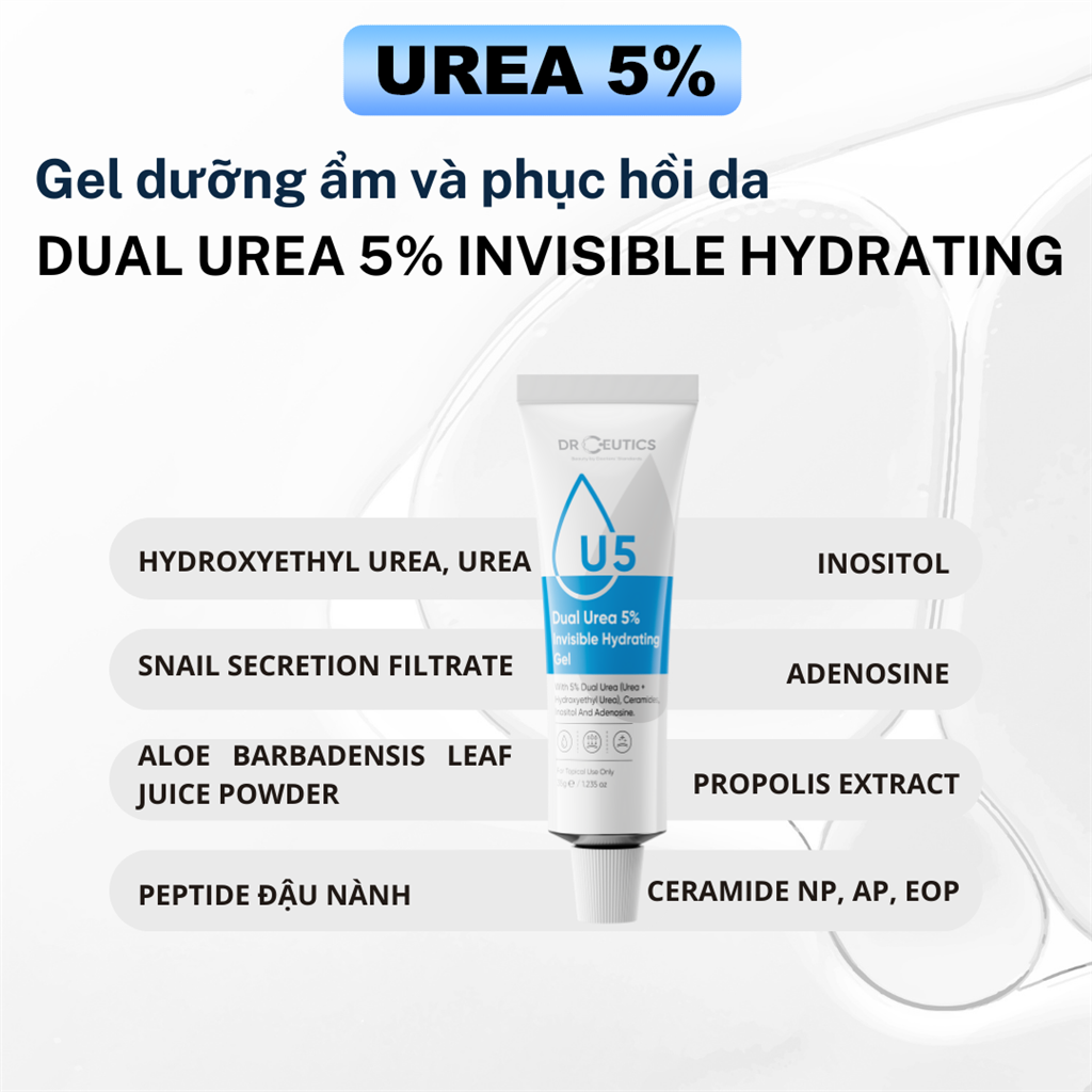 Gel cấp ẩm DrCeutics Dual Urea 5% Invisible Hydrating Gel  35ml