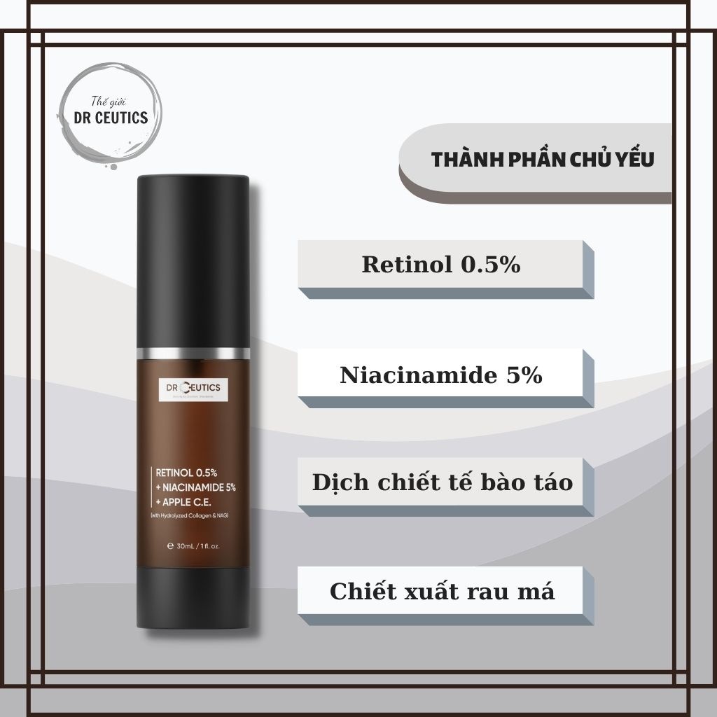 Kem chống lão hóa DrCeutics Retinol 0,5% + Niacinamide 5% + Apple C.E 30ml.