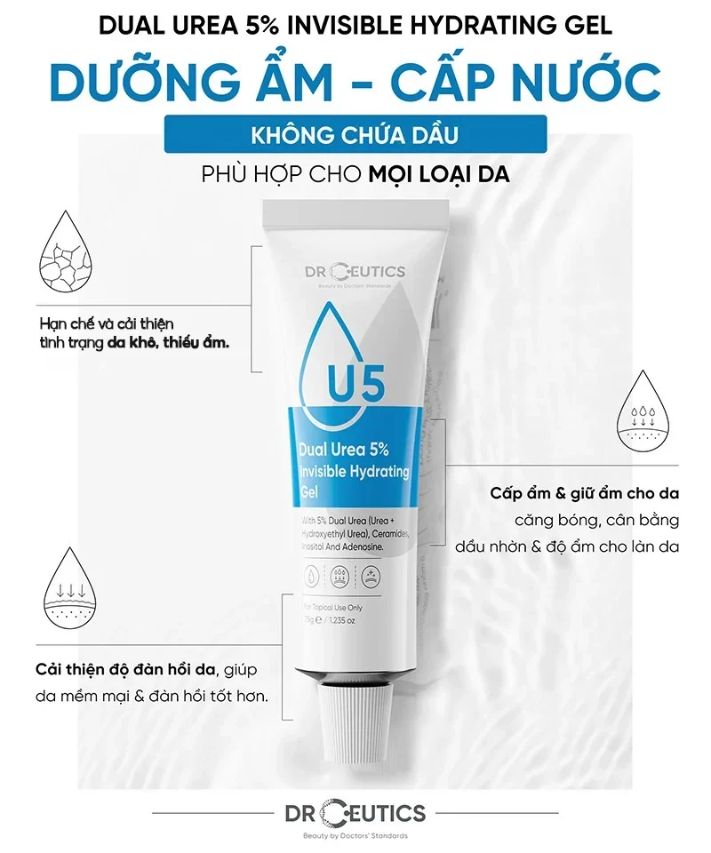 Gel cấp ẩm DrCeutics Dual Urea 5% Invisible Hydrating Gel  35ml