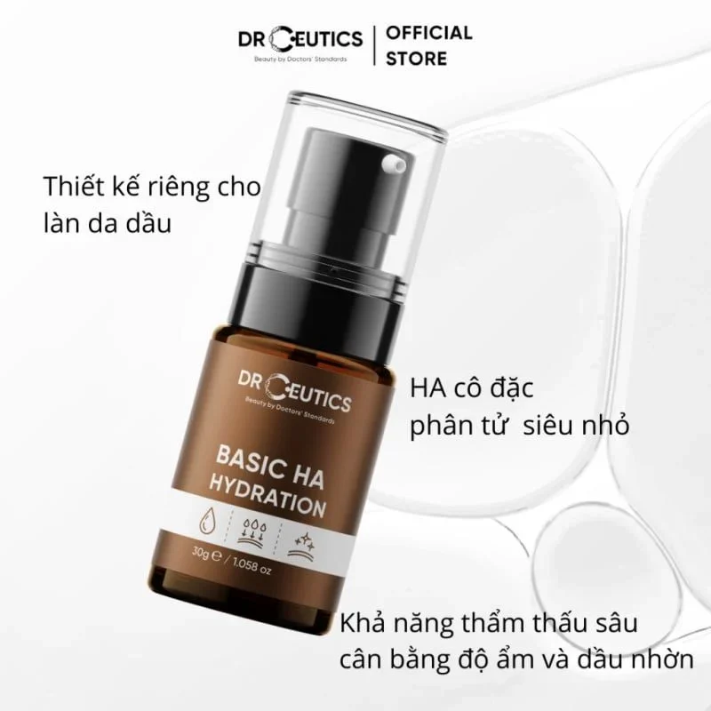 Serum cấp ẩm nuôi dưỡng da Drceutics Basic HA Hydration 30g