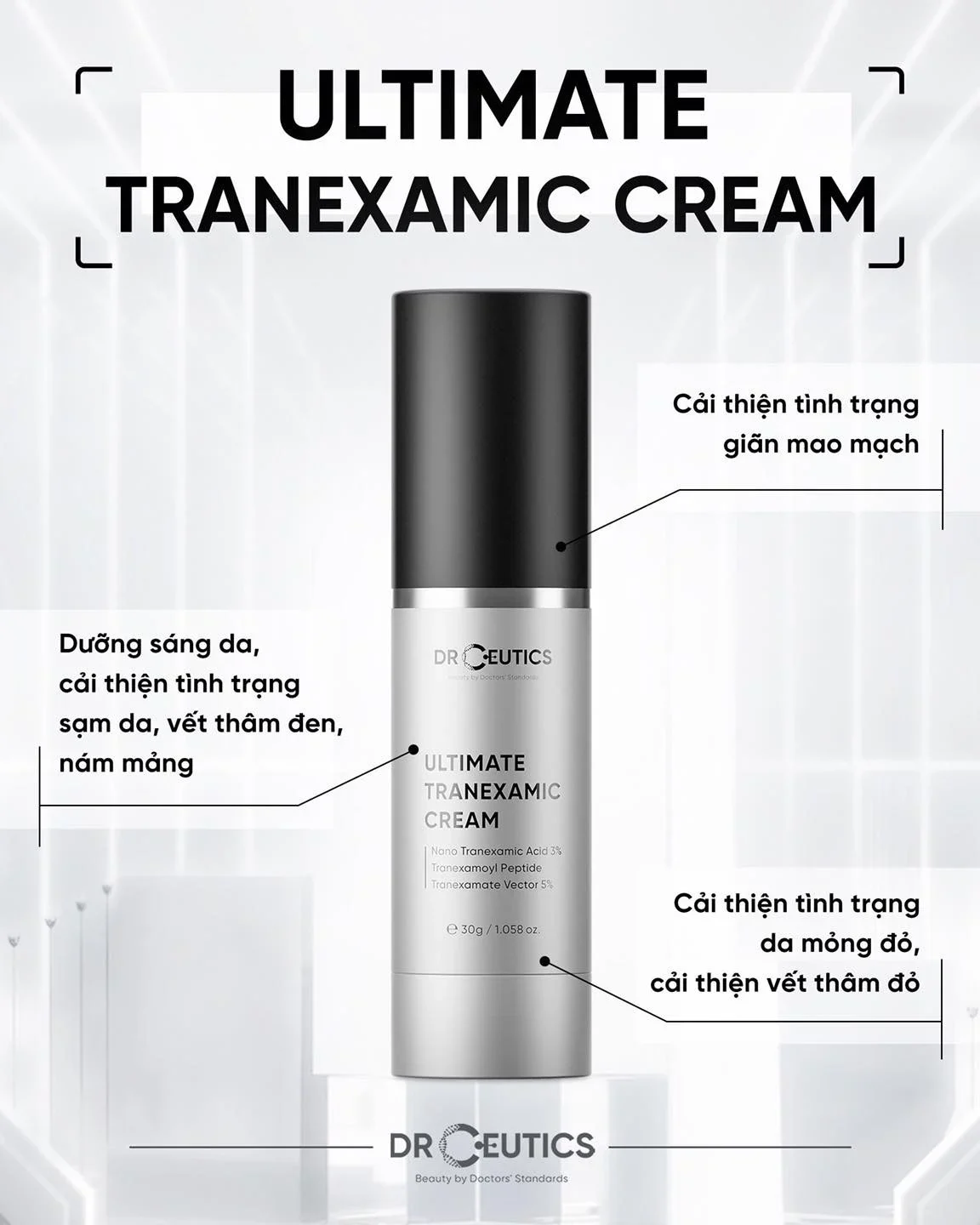 Kem dưỡng sáng da DrCeutics Ultimate Tranexamic Cream 30g