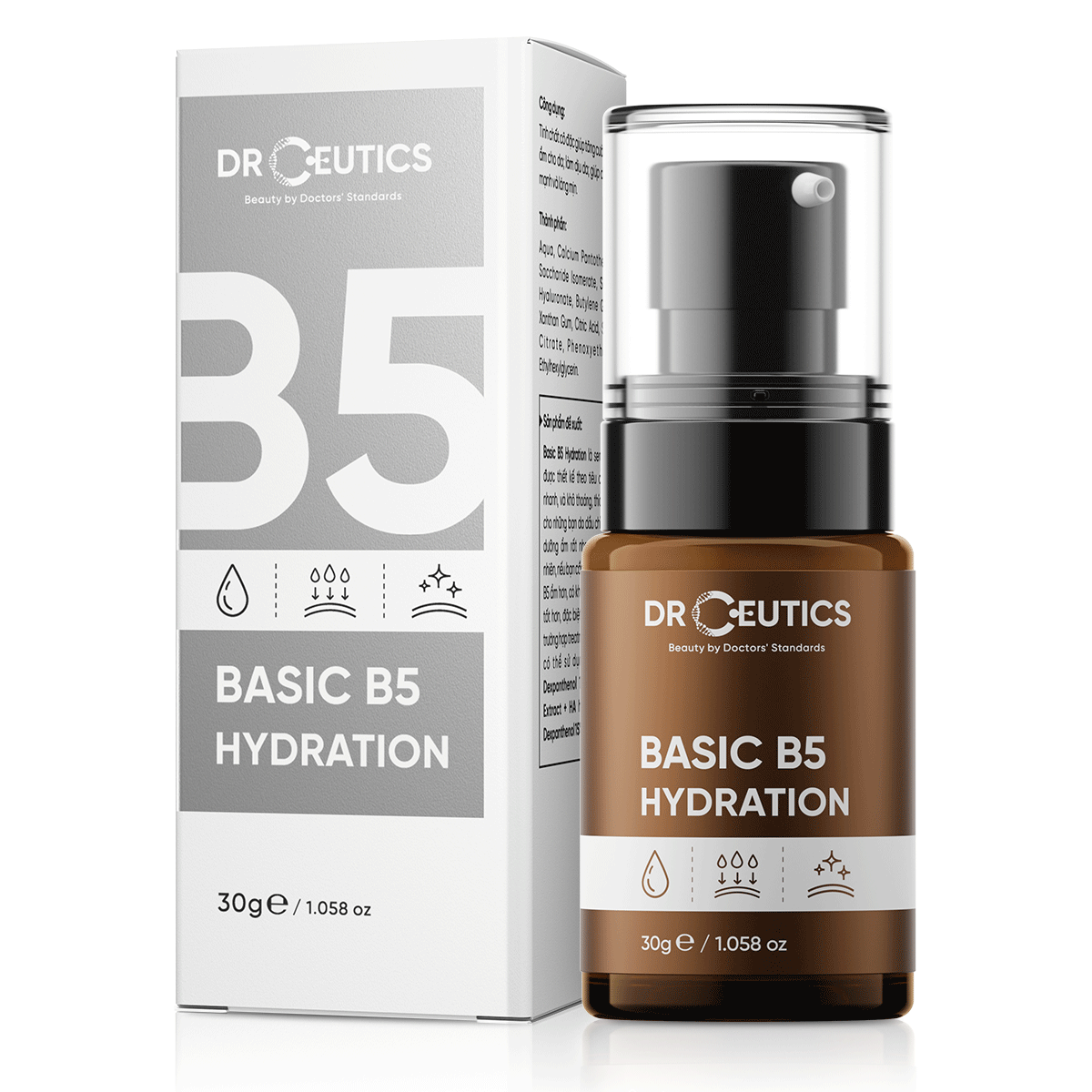 Serum cấp ẩm cho da dầu mụn DrCeutics Basic B5 Hydration 30g