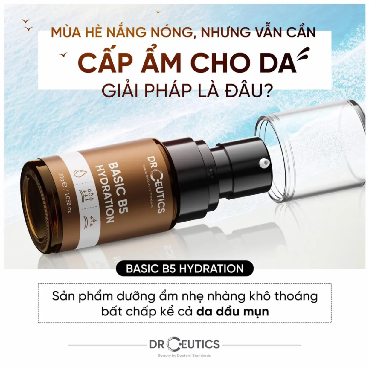 Serum cấp ẩm nuôi dưỡng da Drceutics Basic HA Hydration 30g